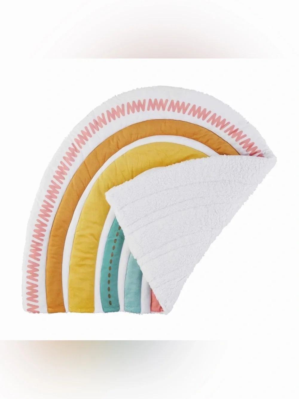 Mud Pie Rainbow Quilted Play Mat - Yellow, Teal & Pink